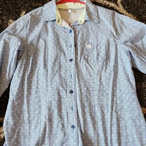 Cinch Light Blue Micro-Check Button-Down Shirt